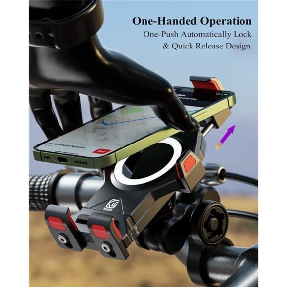 Aluminum Alloy Motorcycle Phone Mount with Vibration Dampener - Picture 6 of 7